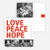 Love, Peace & Hope Holiday Cards - Red
