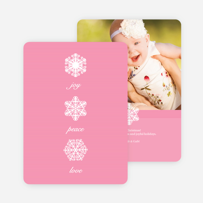 Unique Snowflake Holiday Cards - Pink