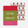 Merry & Bright Christmas Tree Cards - Red
