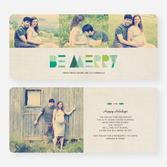 Be Merry Holiday Cards  - Green