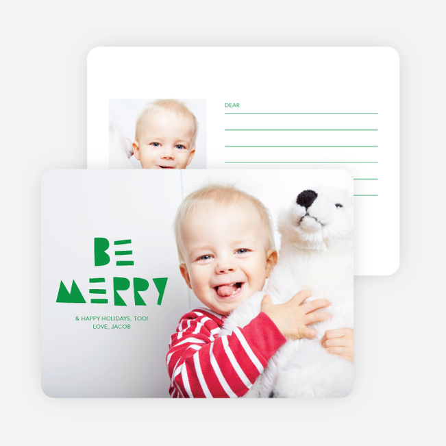 Be Merry Silhouette Holiday Cards - Green