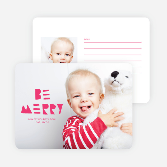 Be Merry Silhouette Holiday Cards - Red