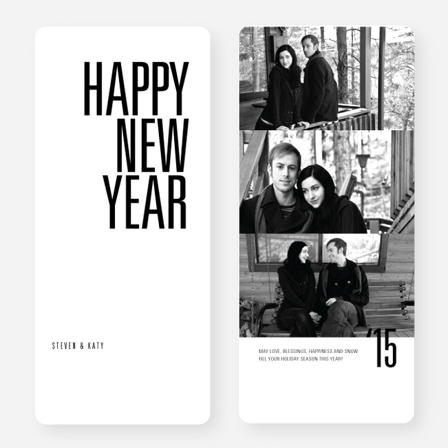 Black and White New Year’s Cards - Black