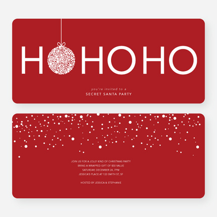 Ho Ho Ho Ornaments - Red