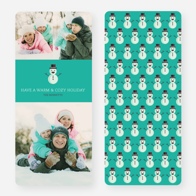 Holiday Cards: Snowmen Everywhere - Green