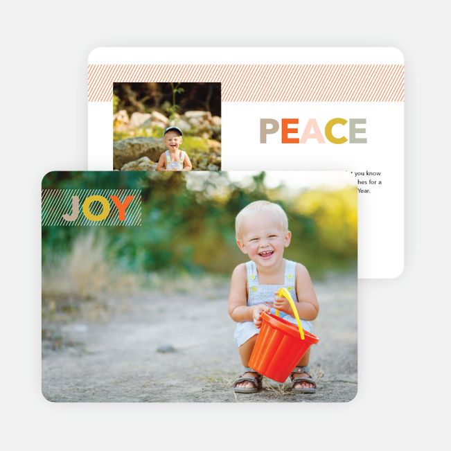 Joy & Peace Holiday Photo Cards - Orange