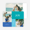 Joy, Peace & Love Blocks: Holiday Photo Cards - Blue