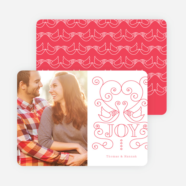 Lovebirds Holiday Cards - Pink