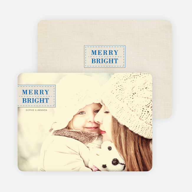 Merry & Bright Christmas Photo Cards - Blue