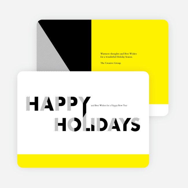 Bold, Modern Happy Holidays Cards for Businesses - Yellow