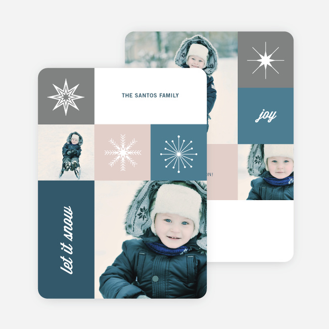 Uniquely Snowflake Holiday Cards - Blue
