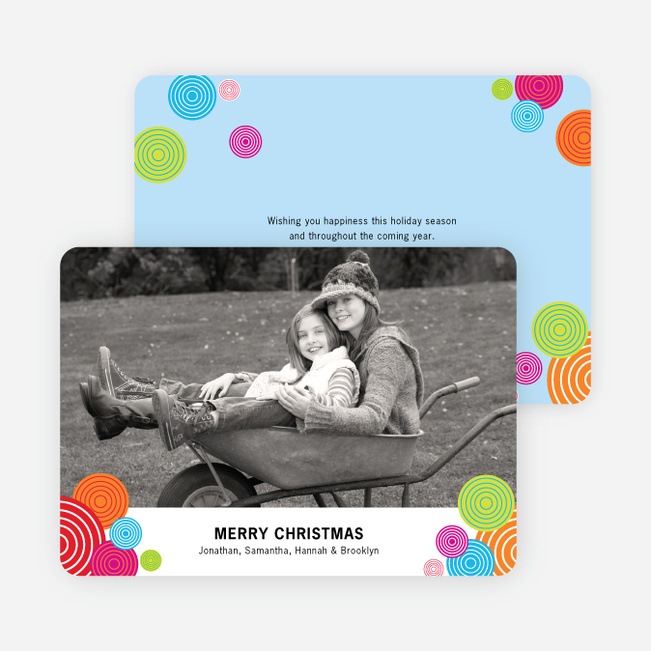 Festive Circles Holiday Photo Cards - Tomato Red