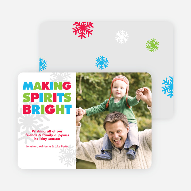 Making Spirits Bright Snowflake Holiday Card by giggle - Multi
