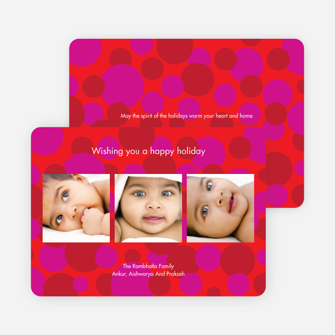 Multi Photo Holiday Cards - Bright Red