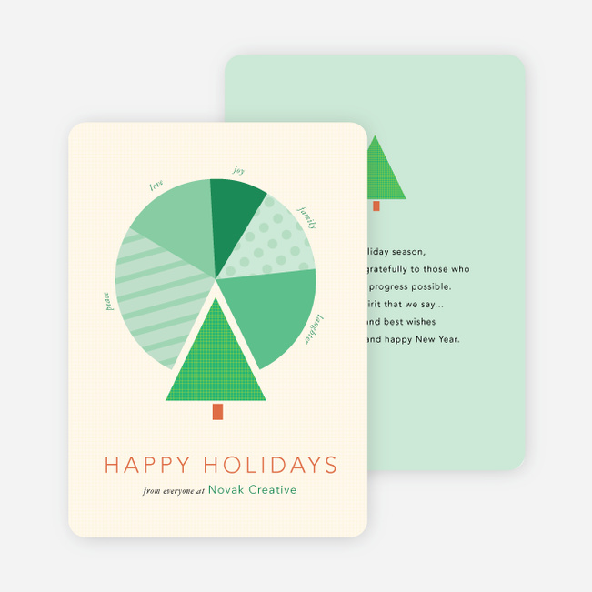 Tree Pie Chart for Business Holiday Cards - Green