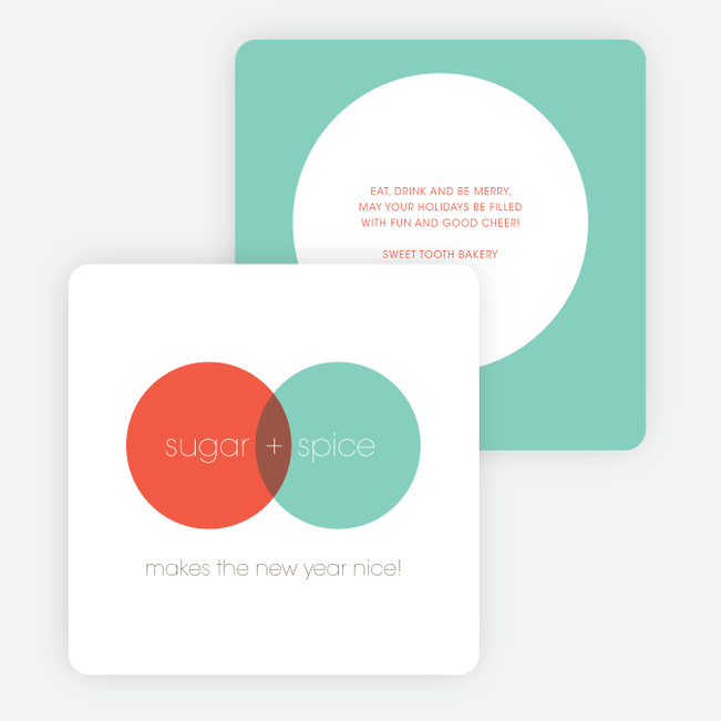 Venn Diagram Corporate Holiday Cards - Blue