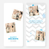 Chevron Pattern Snowflake Holiday Cards - Blue