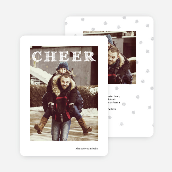 Holiday Cards with Retro Cheer - White