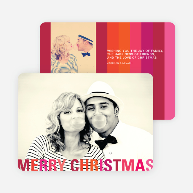 Modern Christmas Cards: Stripes - Red