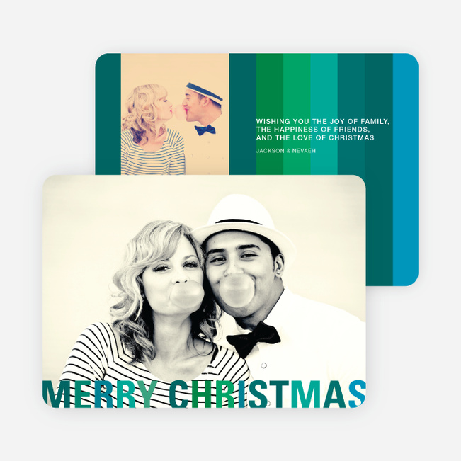 Modern Christmas Cards: Stripes - Green