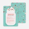Peppermint Milkshake Recipe Holiday Cards - Blue