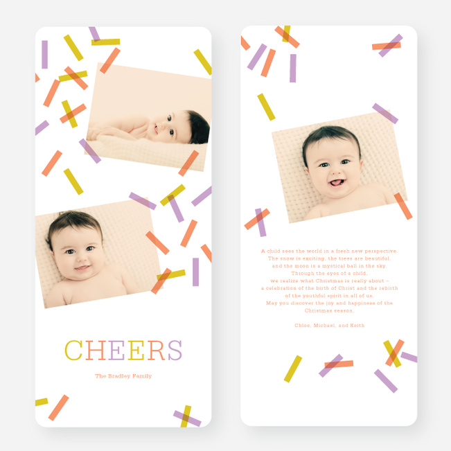 Sprinkles, Confetti Holiday Cards - Orange