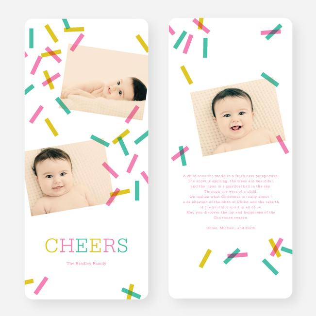 Sprinkles, Confetti Holiday Cards - Pink
