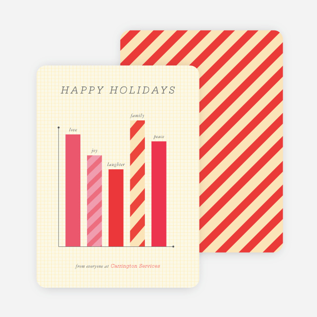 Bar Graph Corporate Holiday Cards - Red