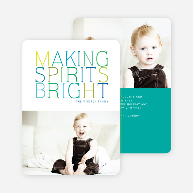 Making Spirits Bright Holiday Cards - Green