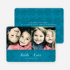 Poinsettia Holiday Cards - Blue