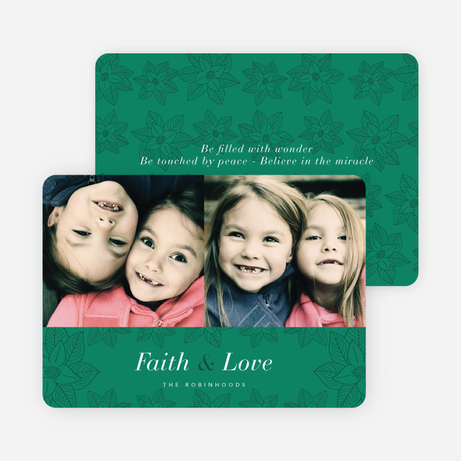 Poinsettia Holiday Cards - Green