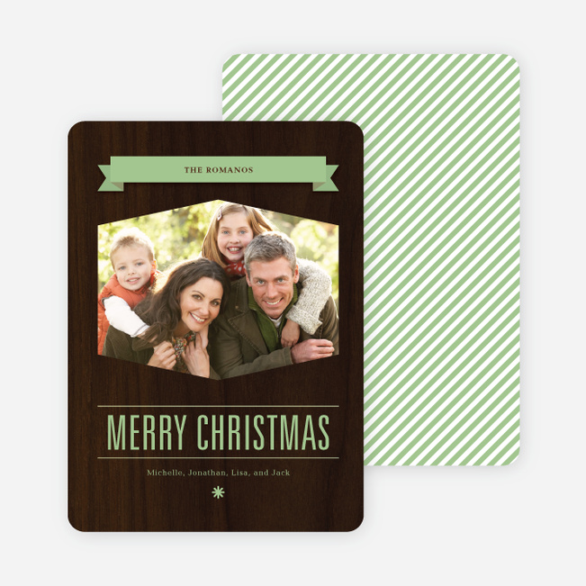 Classic Banner Holiday Photo Cards - Pistachio