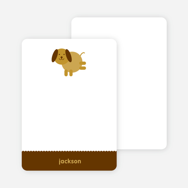 Personal Stationery for Kids Modern Birthday Invitations Featuring Skip the Dog - Mustard