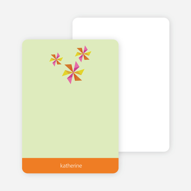 Personal Stationery for Pinwheel Modern Birthday Party Invitation - Carrot Orange