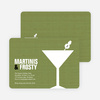 Snowman Martini Holiday Party Invitations - Asparagus