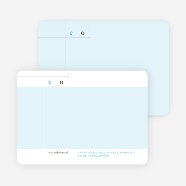 Modern Lines Note Cards for Both Professional and Personal Use - Sky Blue