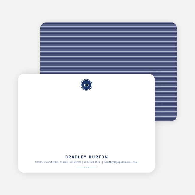 Modern Stationery: Simply Put on 100% Recycled Paper - Navy
