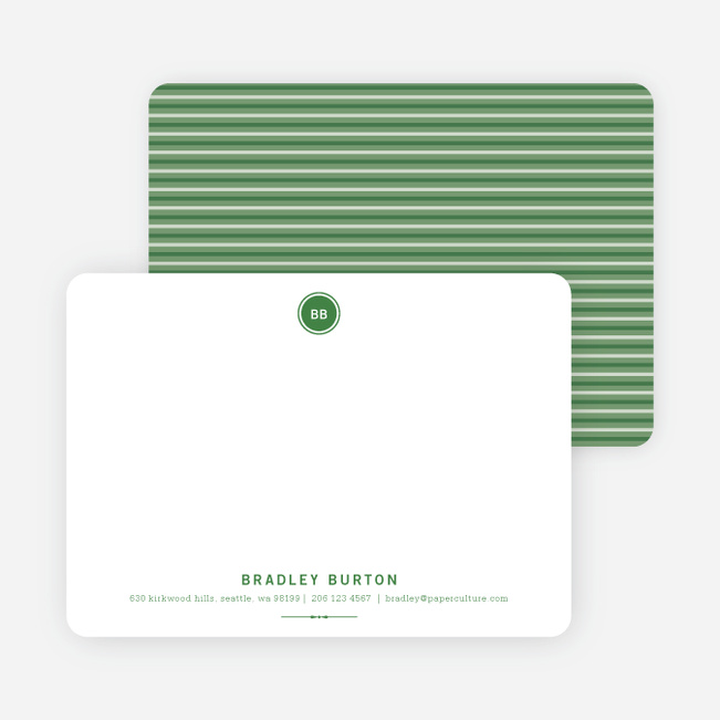 Modern Stationery: Simply Put on 100% Recycled Paper - Forest Green