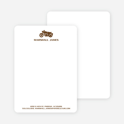 Motorcycle Stationery - Chocolate