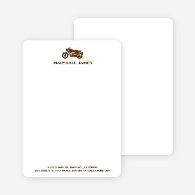 motorcycle personalized stationery and notecards paper culture
