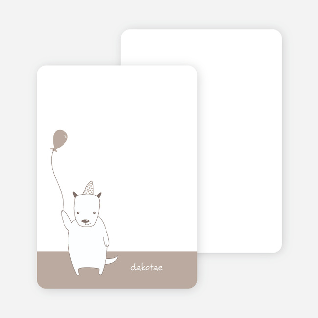 Note Cards: ‘Dog Themed Photo Invitation’ cards. - Sandy Beige
