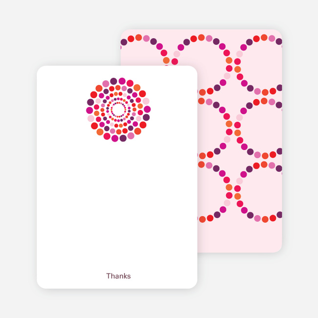 Note Cards: ‘Dots Baby Shower Invitations’ cards. - Fuchsia
