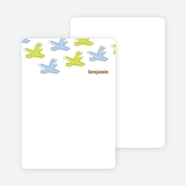 Note Cards: ‘Soaring Airplane’ cards. - Sapphire