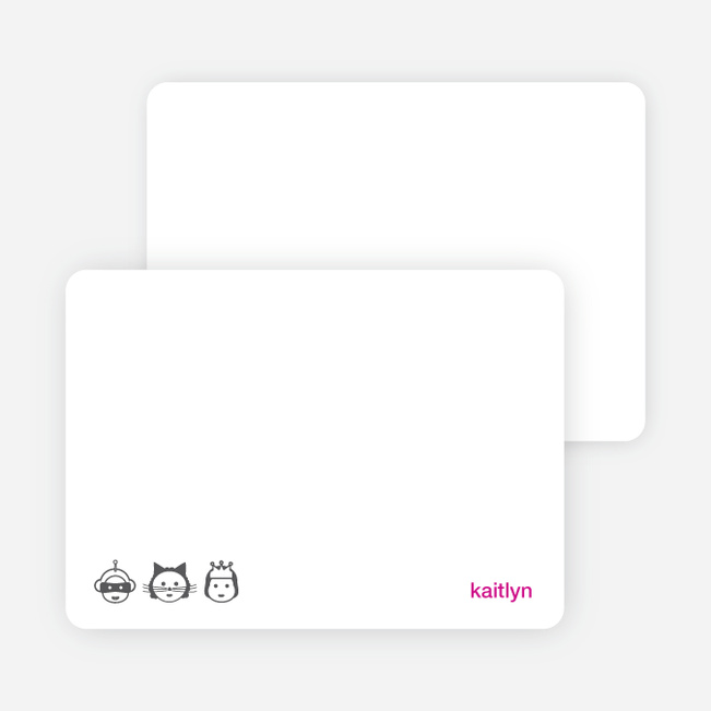 Notecards for the ‘Costume Party Invitations’ cards. - Fuchsia