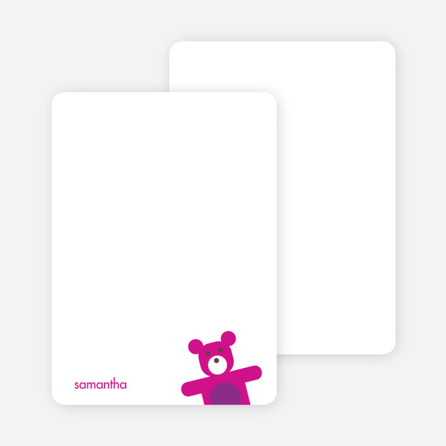 Notecards for the ‘Cuddly Teddy Bear’ cards. - Purple