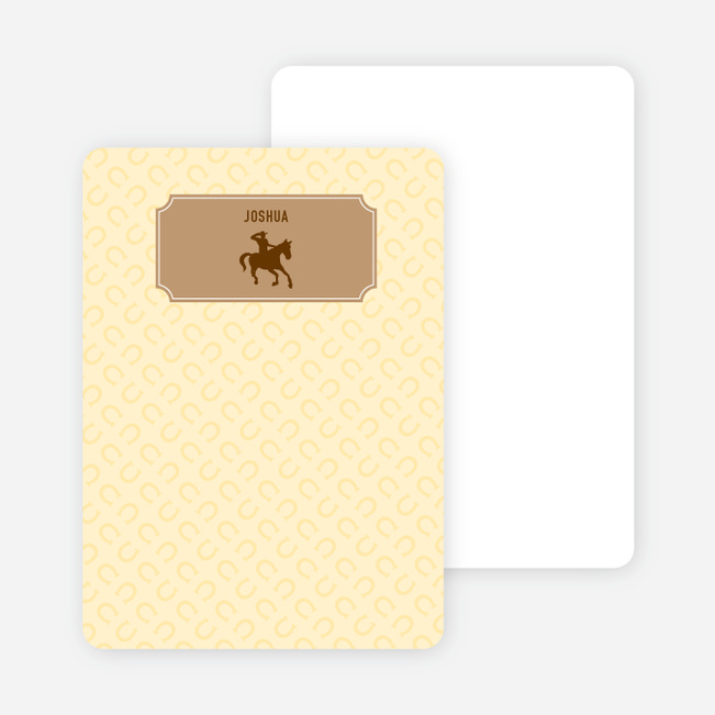 Personal Stationery for Cowboy Birthday Invitation - Chocolate