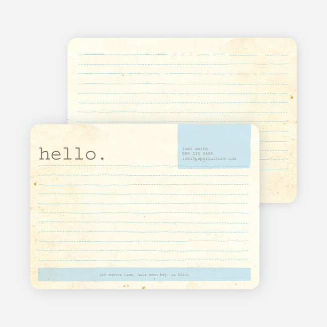 Rustic Paper Stationery - Sky Blue