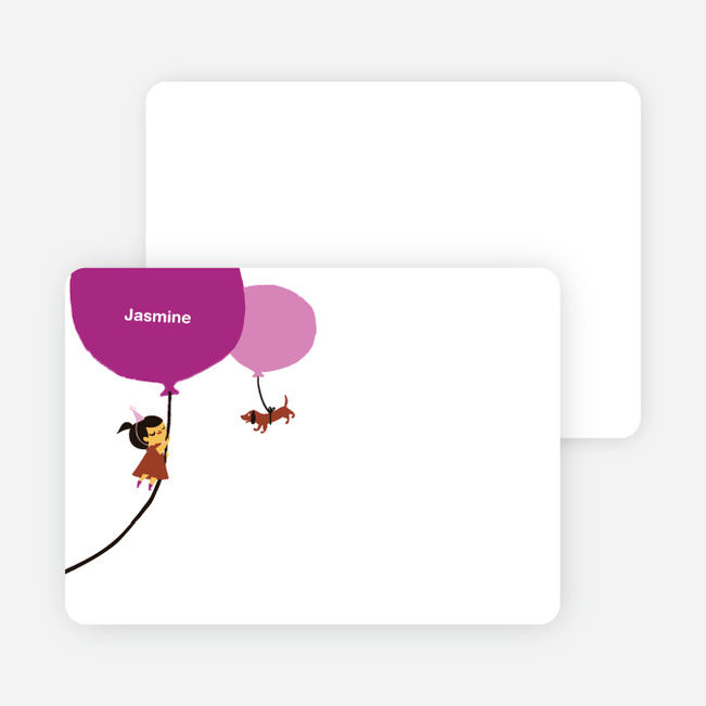 Stationery: ‘Purple Balloon, Party Soon’ cards. - Orchid Purple