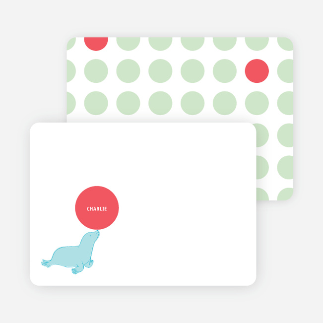 Stationery: ‘Sammie Seals’ cards. - Celery