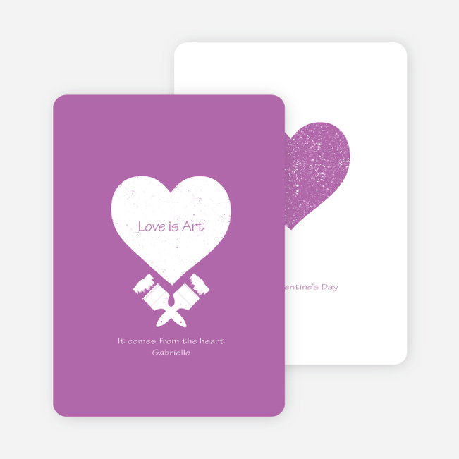Love is Art Valentine’s Day Cards - Purple
